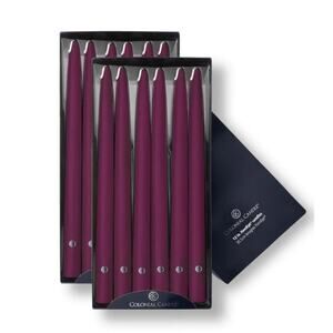 Colonial Candle Unscented Taper Candle, Handipt Collection, Mulberry, 12 in, ...